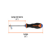 Desarmador de cruz 1/4' x 4' mango Comfort Grip, TRUPER