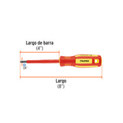 Desarmador dieléctrico de cruz 1/4' x 4', TRUPER