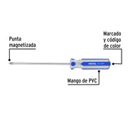 Desarmador de cruz 1/4 x 6' mango de PVC, PRETUL