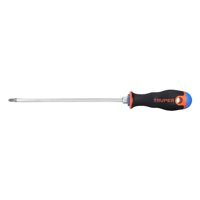 Desarmador de cruz 1/4' x 8' mango Comfort Grip, TRUPER
