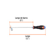 Desarmador de cruz 1/4' x 8' mango Comfort Grip, TRUPER