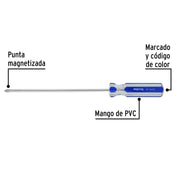 Desarmador de cruz 1/4 x 8' mango de PVC, PRETUL