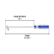 Desarmador de cruz 1/4 x 8' mango de PVC, PRETUL