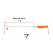 Desarmador de cruz 1/4' x 8' mango de acetato, TRUPER