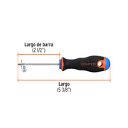 Desarmador de cruz 1/8' x 2-1/2' mango Comfort Grip, TRUPER