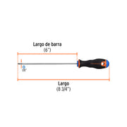 Desarmador de cruz 1/8' x 6' mango Comfort Grip, TRUPER