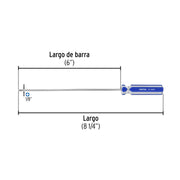 Desarmador de cruz 1/8' x 6' mango de PVC, PRETUL