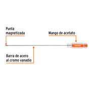 Desarmador de cruz 1/8' x 8' mango de acetato, TRUPER