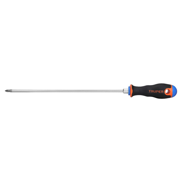 Desarmador de cruz 3/16' x 10' mango Comfort Grip, TRUPER