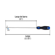 Desarmador de cruz 3/16' x 10' mango Comfort Grip, PRETUL