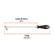 Desarmador de cruz 3/16' x 10' mango Comfort Grip, TRUPER