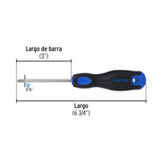Desarmador de cruz 3/16' x 3' mango Comfort Grip, PRETUL