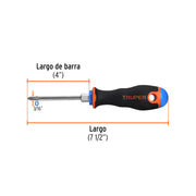 Desarmador de cruz 3/16' x 3' mango Comfort Grip, TRUPER