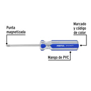 Desarmador de cruz 3/16 x 3' mango de PVC, PRETUL