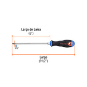 Desarmador de cruz 3/16' x 6' mango Comfort Grip, TRUPER