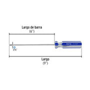 Desarmador de cruz 3/16 x 6' mango de PVC, PRETUL