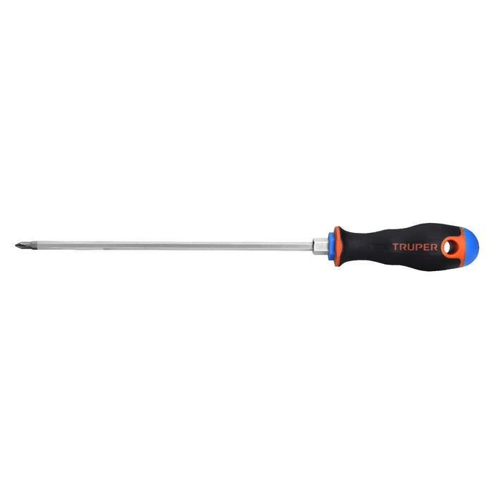 Desarmador de cruz 3/16' x 8' mango Comfort Grip, TRUPER