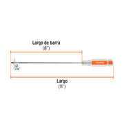 Desarmador de cruz 3/16' x 8' mango de acetato, TRUPER