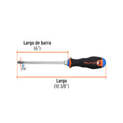 Desarmador de cruz 5/16' x 6' mango Comfort Grip, TRUPER
