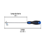Desarmador de cruz 5/16' x 8' mango Comfort Grip, PRETUL