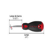 Desarmador plano 1/4' x 1-1/2'mango Comfort Grip, PRETUL