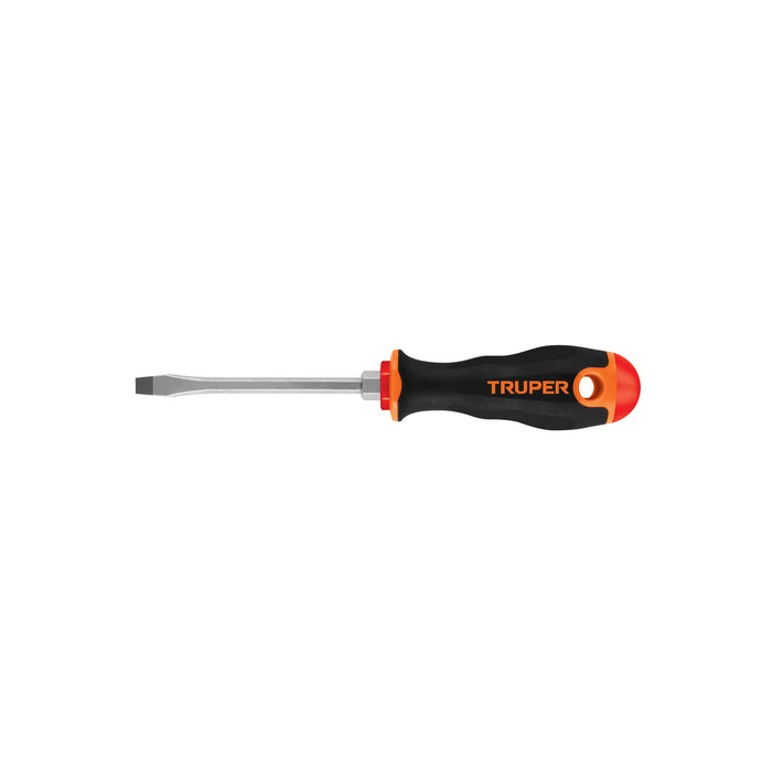 Desarmador plano 1/4' x 4' mango Comfort Grip, TRUPER