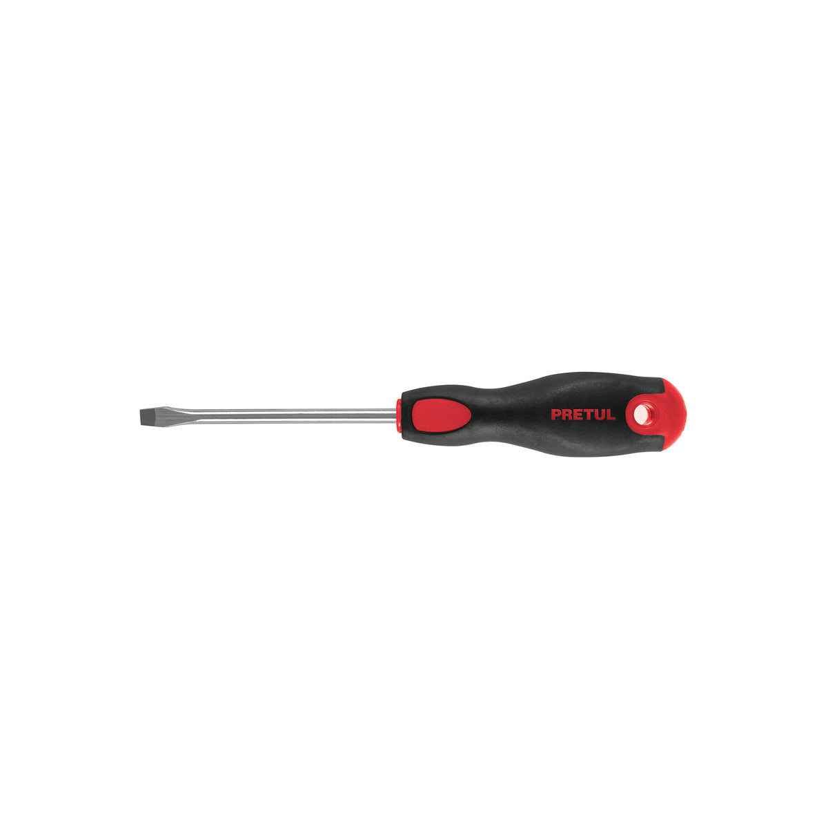 Desarmador plano 1/4' x 4'mango Comfort Grip, PRETUL