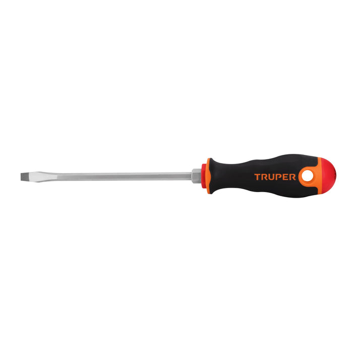 Desarmador plano 1/4' x 6' mango Comfort Grip, TRUPER