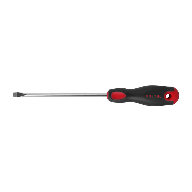 Desarmador plano 1/4' x 6'mango Comfort Grip, PRETUL
