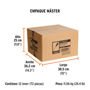 Desarmador plano 1/4' x 8' mango Comfort Grip, TRUPER