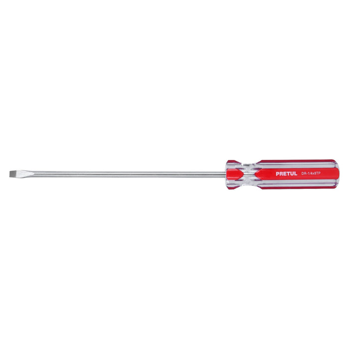 Desarmador plano 1/4 x 8' mango de PVC, PRETUL