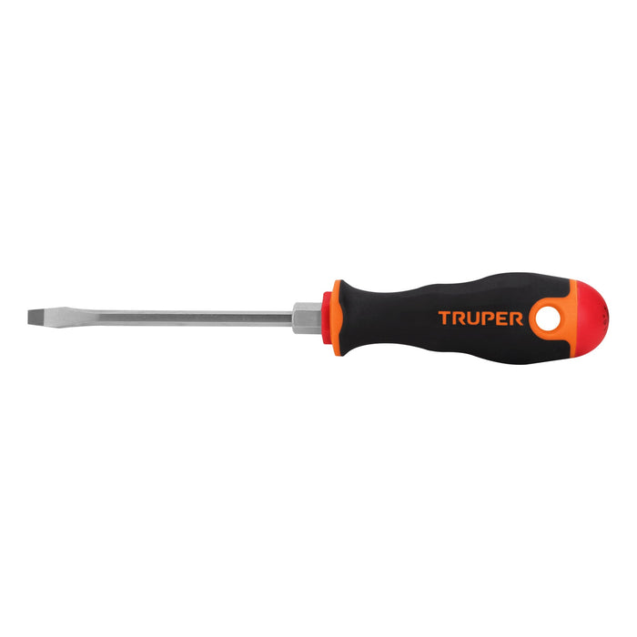 Desarmador plano 3/16' x 4' mango Comfort Grip, TRUPER