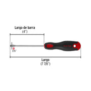 Desarmador plano 3/16 x 4' mango Comfort Grip, PRETUL