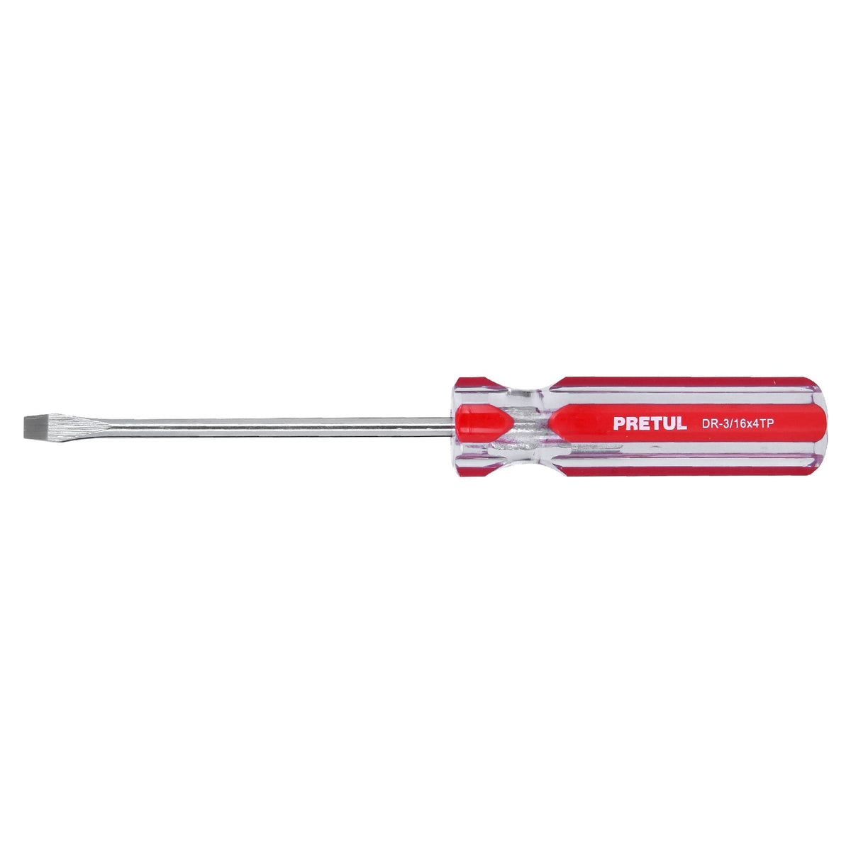 Desarmador plano 3/16 x 4' mango de PVC, PRETUL