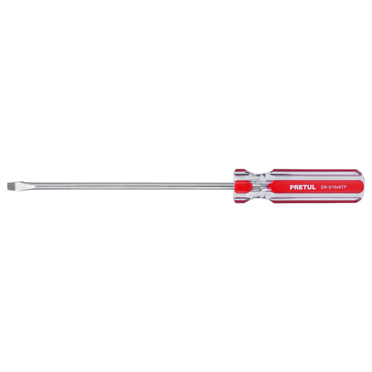 Desarmador plano 3/16 x 6' mango de PVC, PRETUL