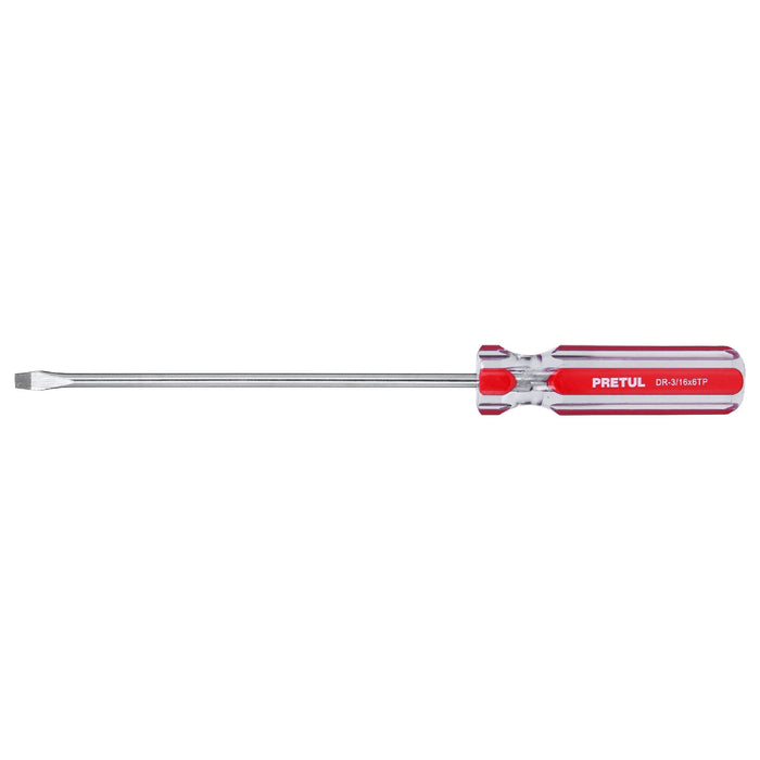 Desarmador plano 3/16 x 6' mango de PVC, PRETUL
