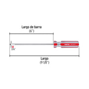 Desarmador plano 3/16 x 6' mango de PVC, PRETUL