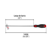 Desarmador plano 3/8' x 12' mango Comfort Grip, PRETUL