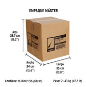 Desarmador plano 3/8' x 8' mango Comfort Grip, PRETUL
