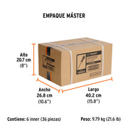 Desarmador plano 3/8' x 8' mango Comfort Grip, TRUPER