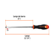 Desarmador plano 3/8' x 8' mango Comfort Grip, TRUPER