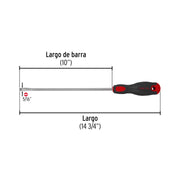 Desarmador plano 5/16' x 10' mango Comfort Grip, PRETUL
