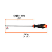 Desarmador plano 5/16' x 10' mango Comfort Grip, TRUPER
