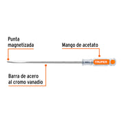 Desarmador plano 5/16' x 10' mango de acetato, TRUPER
