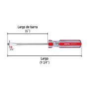 Desarmador plano 5/16 x 6' mango de PVC, PRETUL