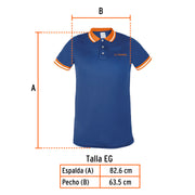 Playera polo performance para hombre, azul, EG, TRUPER