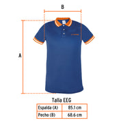 Playera polo performance para hombre, azul, EEG, TRUPER