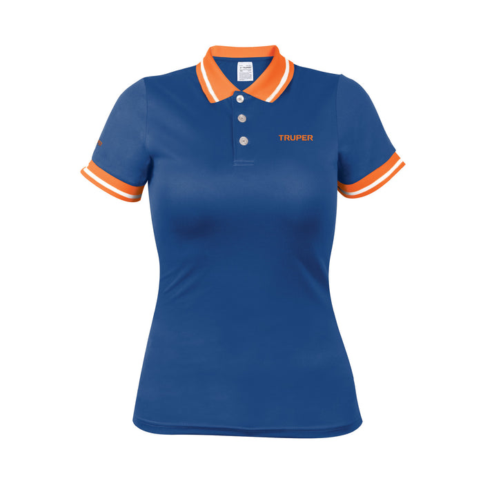 Playera polo performance para mujer, azul, CH, TRUPER