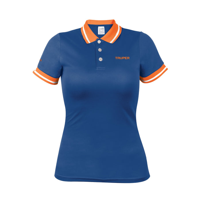Playera polo performance para mujer, azul, M, TRUPER