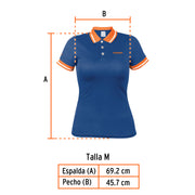 Playera polo performance para mujer, azul, M, TRUPER